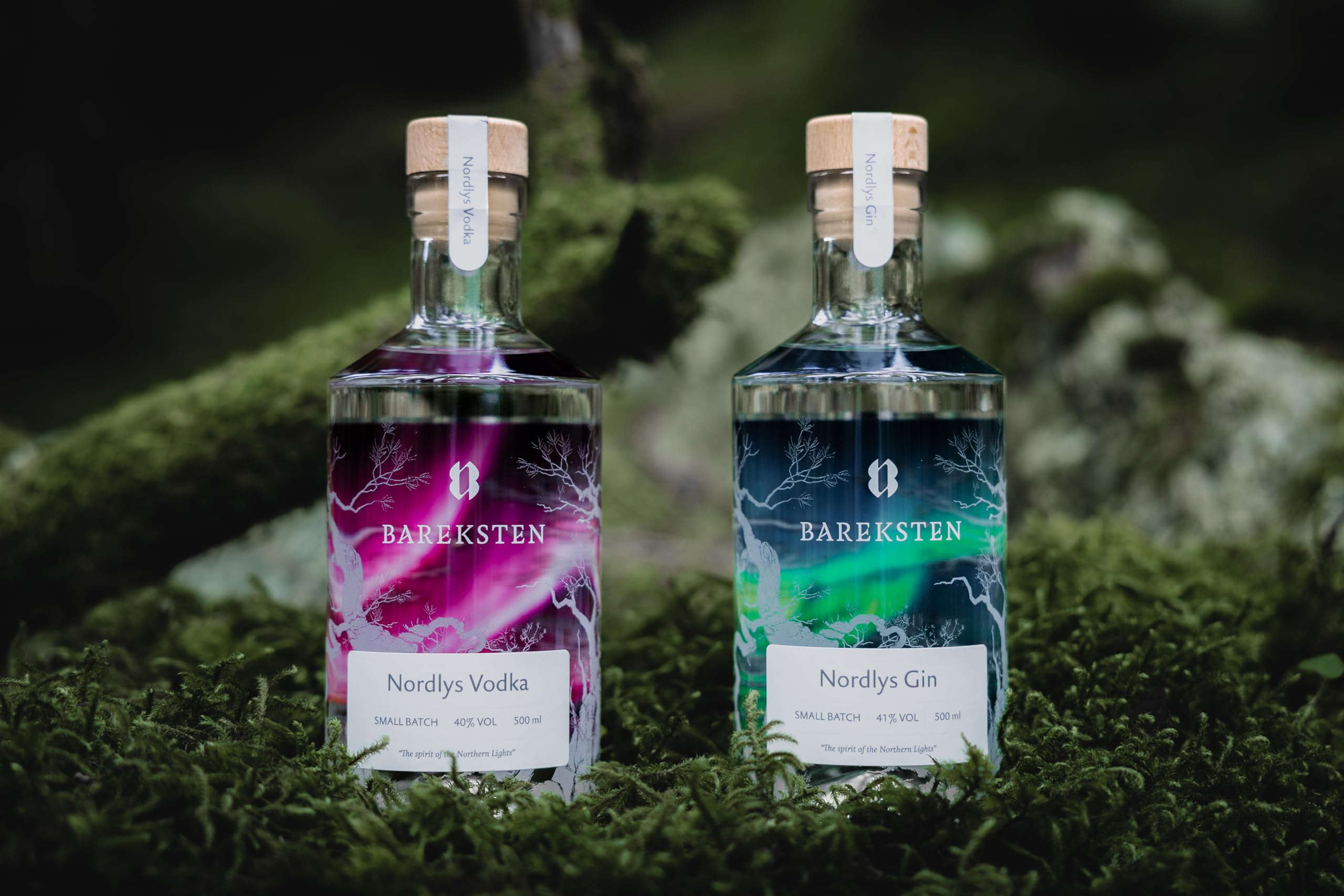 Bareksten | Nordlys Gin | The Spirit of The Northern Lights | Frisch & würzig | Kleinstchargen aus Norwegen | 41% vol. | 500ml