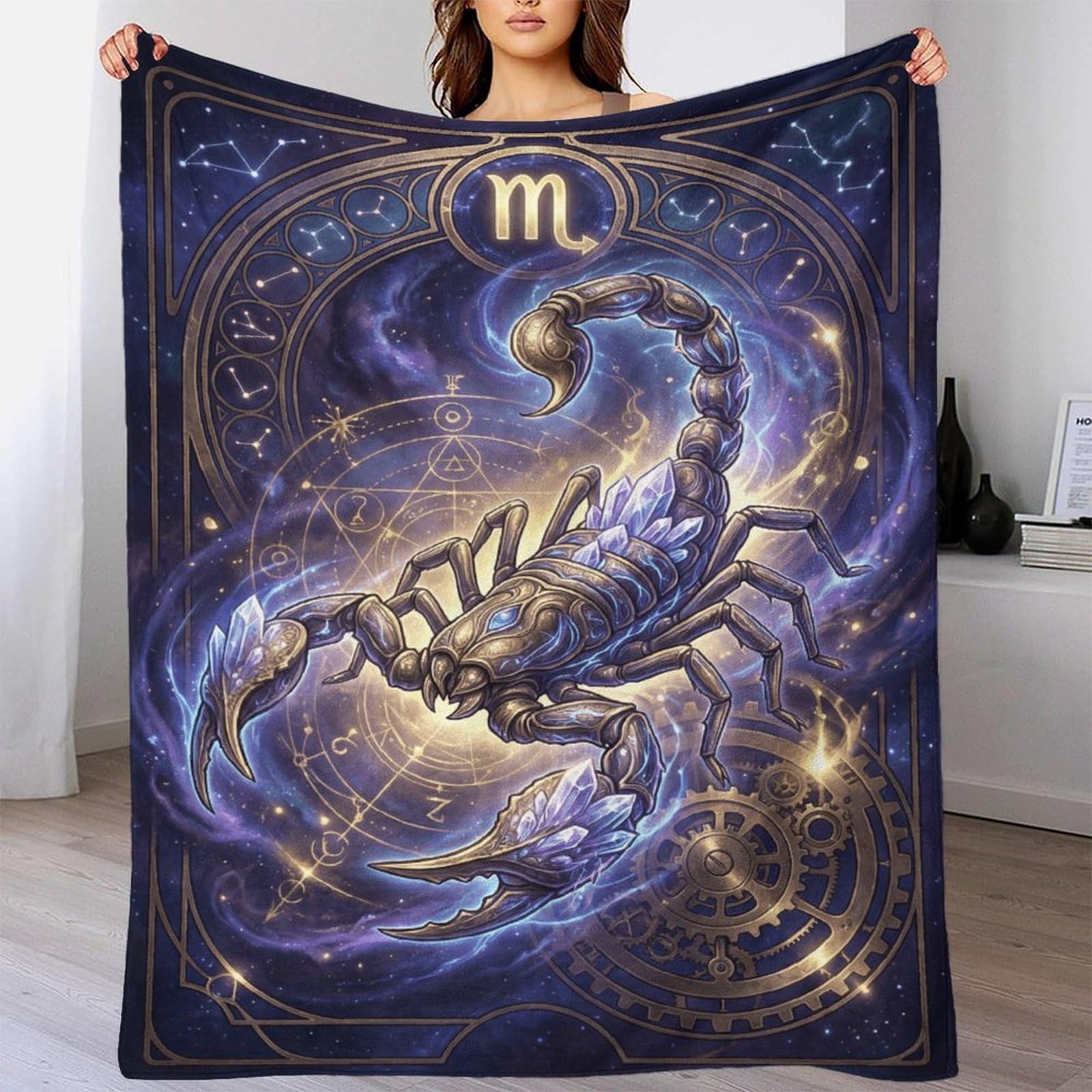 H3B8U2Y5 Scorpio Zodiac for for Flannel Throw Blanket, Bedroom Nap Use