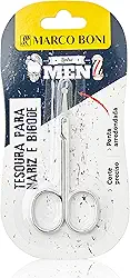 Tesoura para Pelos de Bigode e Nariz, Ponta Arredondada, Aço Niquelado, 1732B, Marco Boni, 1 Unidade