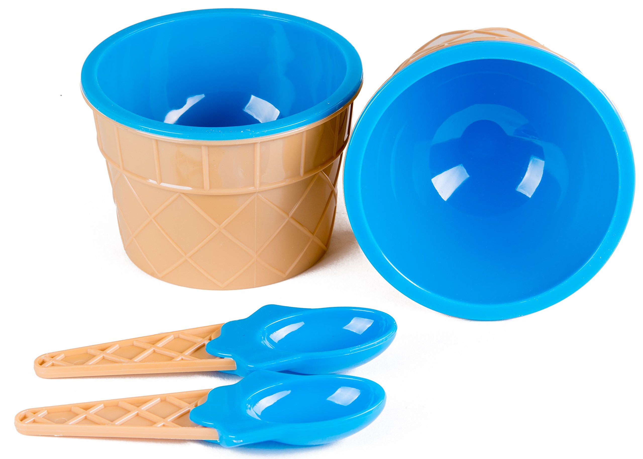 Buy Ice Cream Cups with Spoons / Large Plastic Dish with Spoon / Dessert Sundae Frozen Yogurt