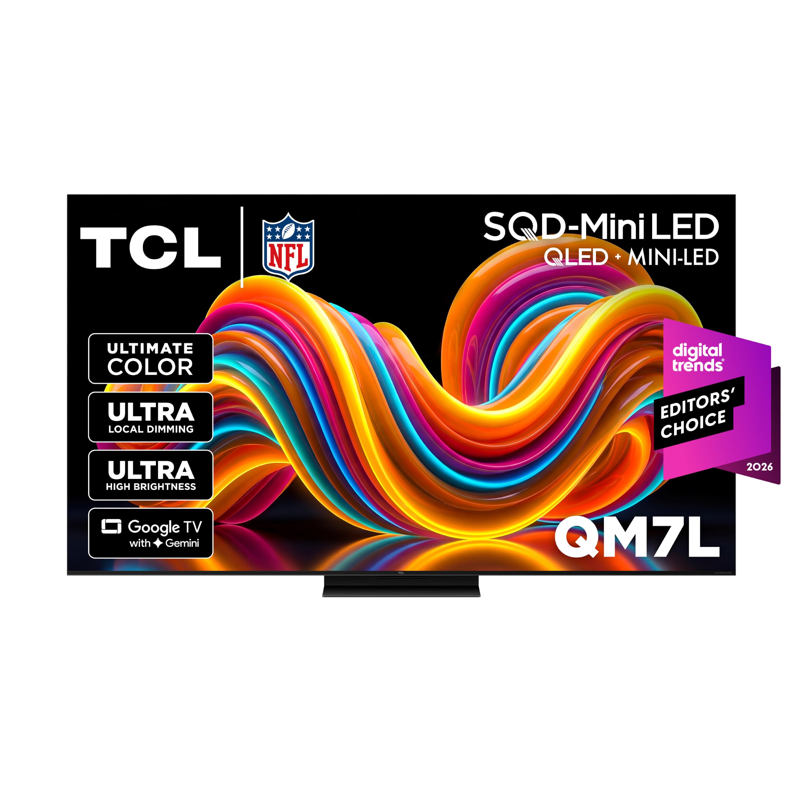 TCL 55 Inch Class QM7L Series | SQD-Mini-LED QLED Smart TV | 55QM7L, 2026 Model | 144Hz | Ultimate Color Ultra Brightness & Contrast | Google AI Bang & Olufsen | Voice Gaming Streaming Television
