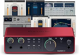 AudioDeluxe Focusrite Scarlett 2i2 (4ta Gen) Interface de Audio USB y Paquete Waves Musicians 2 Bundle