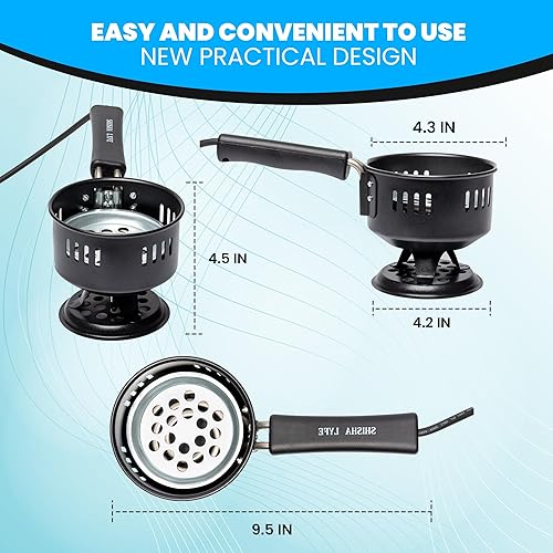 Miniatura 5 de Quemador eléctrico portátil de carbón  Calentamiento rápido de 500 W  Placa caliente de acero inoxidable  Estufa de carbón multiusos para interiores