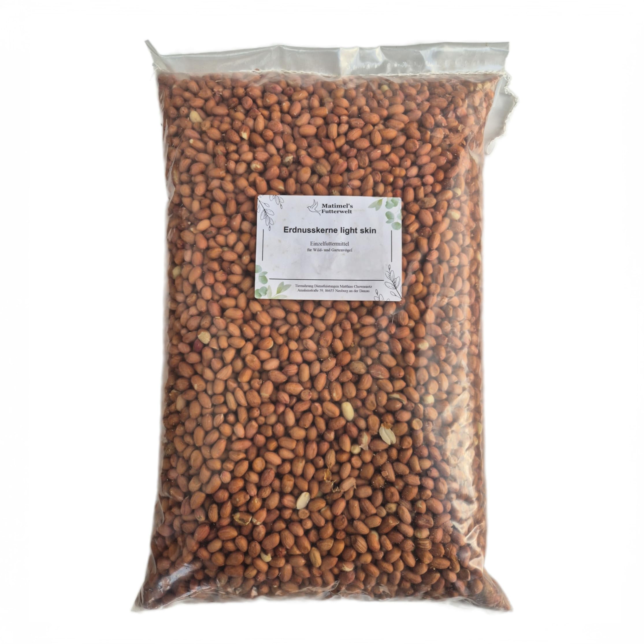 Erdnusskerne mit Haut(Light Skin), Erdnüsse, Vogelfutter, Top-Futterqualität (2x10 Kg)