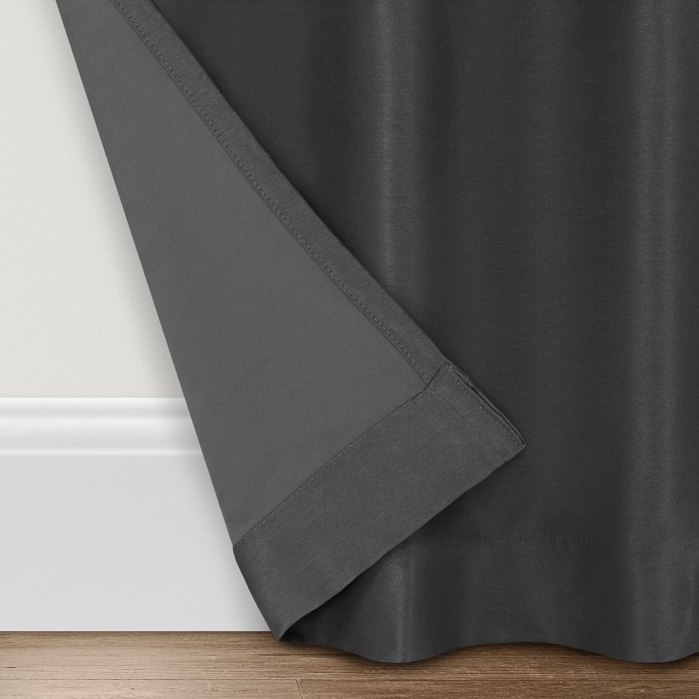 ECLIPSE Fresno Rideau de fenêtre occultant Thermique avec Passe-Tringle pour Chambre à Coucher (1 Panneau), 132,1 x 241,3 cm, Anthracite