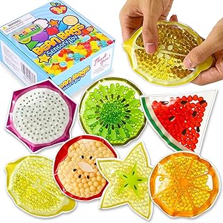Richtim Fruit Sensory Water Beads: 7 Pack Sensory Bean Bag Water Beads for Kids and Adults, Fruit Sensory Bead Toys Sensory Toy Stress Anxiety Relief Toys for Autism, ADD, and ADHD