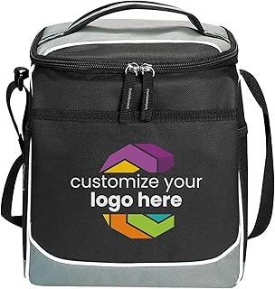 Custom Soft Cooler Bag - Personalize Your Insulated Bag | for Corporate Events or Gifts - Leak Proof Customizable Portable Cooler Bag Holds 30 Beer Cans - 13 x 11 x 7.25 - Customize 123