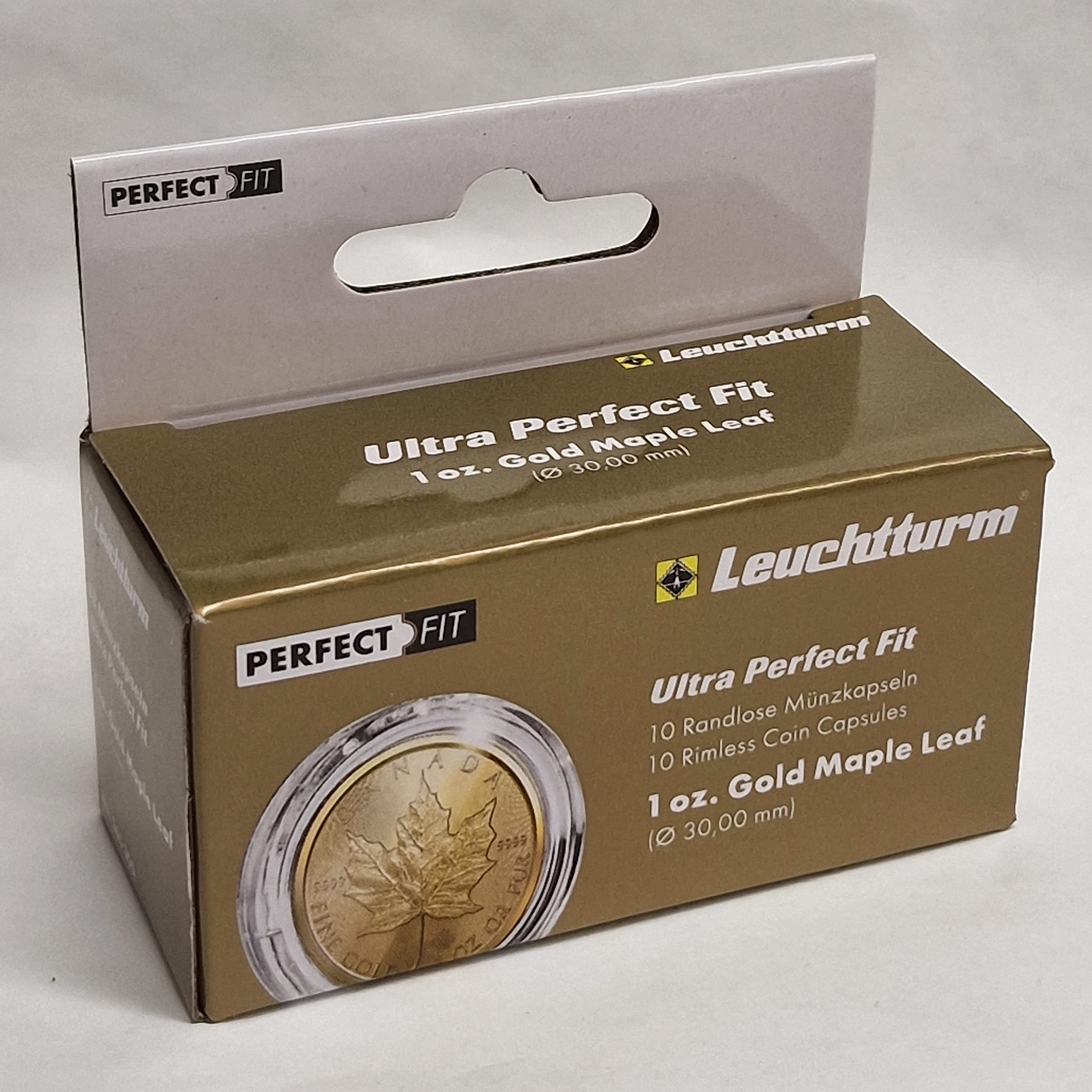 Leuchtturm Capsules Ultra Pour 1 Oz. Maple Leaf Silber (38,00 Mm), Paquete De 10