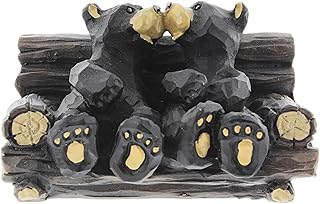 The Bridge Black Bears Kissing on a Log Bench Cute Cabin Figurine - Sweet Couples Black Bear Figure - Great Gift for Someone Special - Anniversary