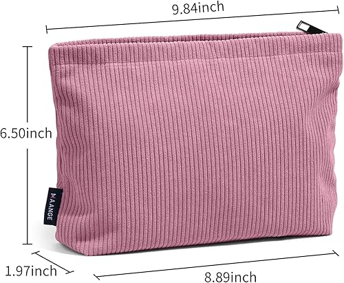 Miniatura 2 de MAANGE Bolsas de cosméticos para mujer, pequeña bolsa de maquillaje para bolso, bolsa de maquillaje de pana, bolsa de maquillaje de viaje con