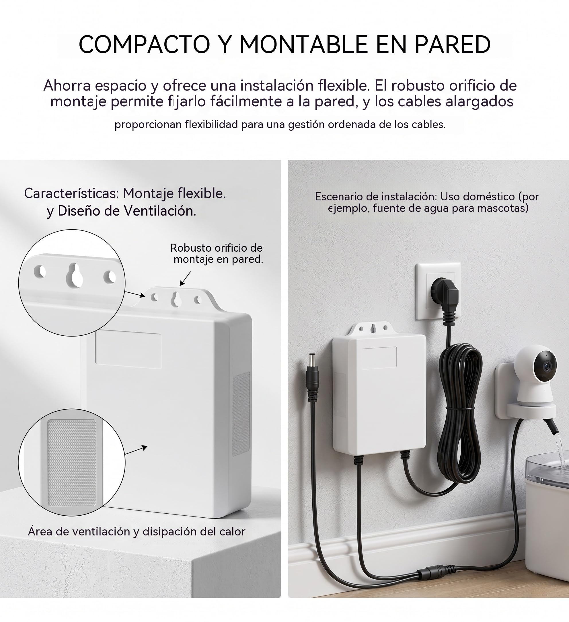 Mini UPS 12V para Router WiFi y Módem Fibra,Sistema de Alimentación Ininterrumpida 3600mAh con Batería Integrada,Batería de Respaldo para Cámara de Seguridad,Switch y Sistema de Alarma,UPS DC 12V 2A