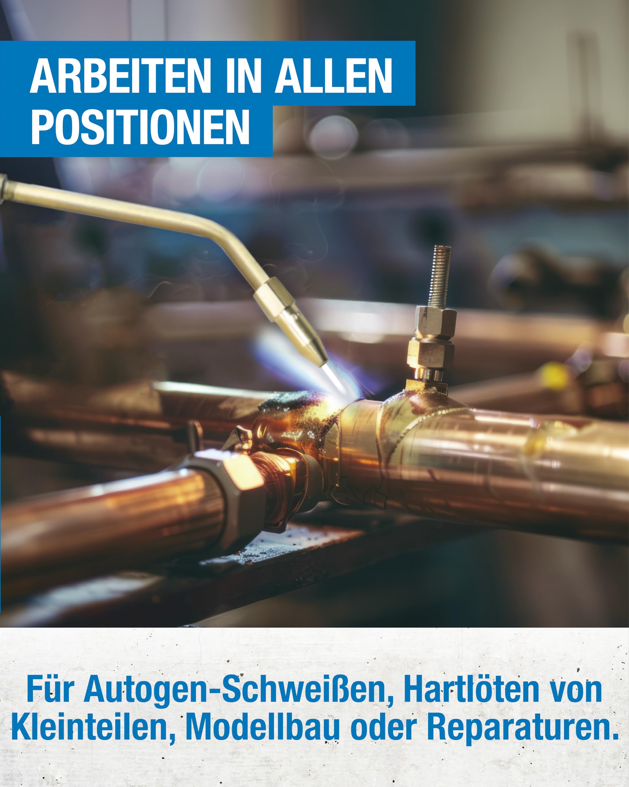 CFH Schweiß-Fix SF 3100 - Tragbares Autogen-Schweißgerät und Hartlötgerät zum Autogenschweißen und Hartlöten, Komplettset mit Tragegestell, Sauerstoff, Spezial-Gas, Schweißschutzbrille und vier Düsen