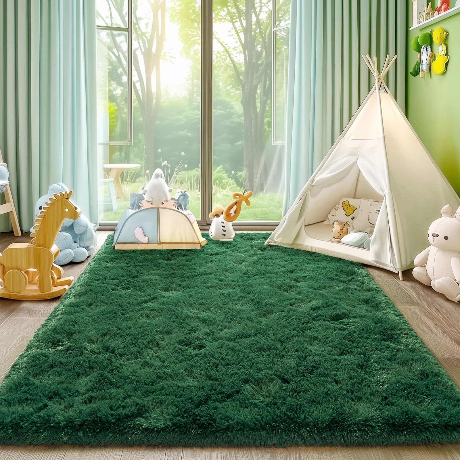 Tapis moderne à poils longs super doux et fond antidérapant stable