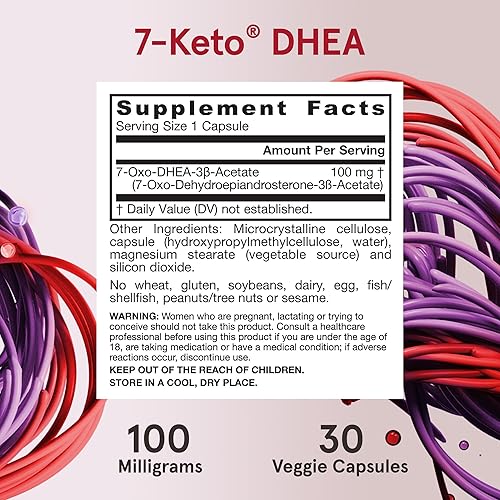 Miniatura 6 de Jarrow Formulas 7-Keto DHEA 100 mg - Metabolito natural - Suplemento dietético apoya la salud general, ayuda a promover un envejecimiento saludable