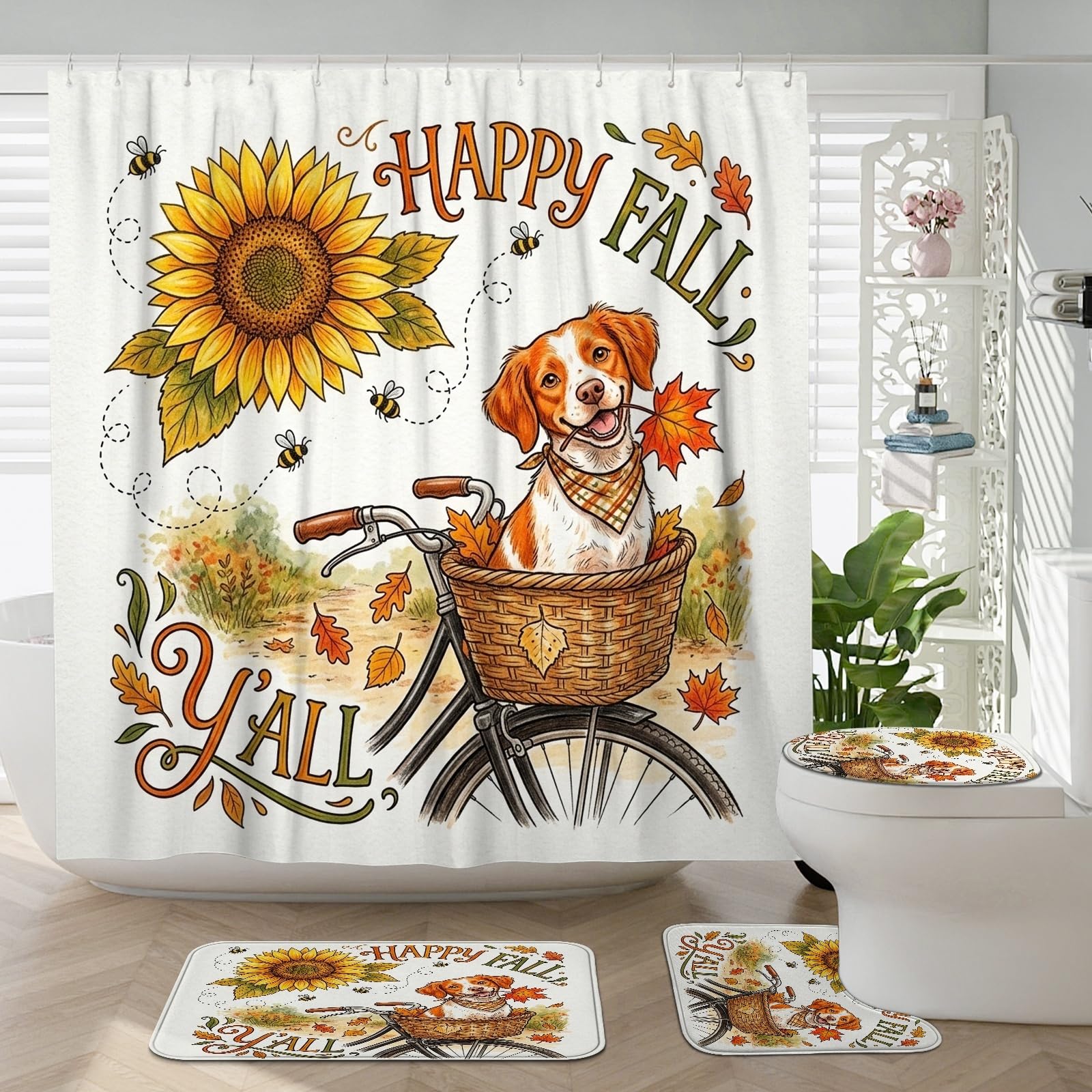 Tapis de bain antidérapant aquarelle chien pour une sécurité maximale de vos WC