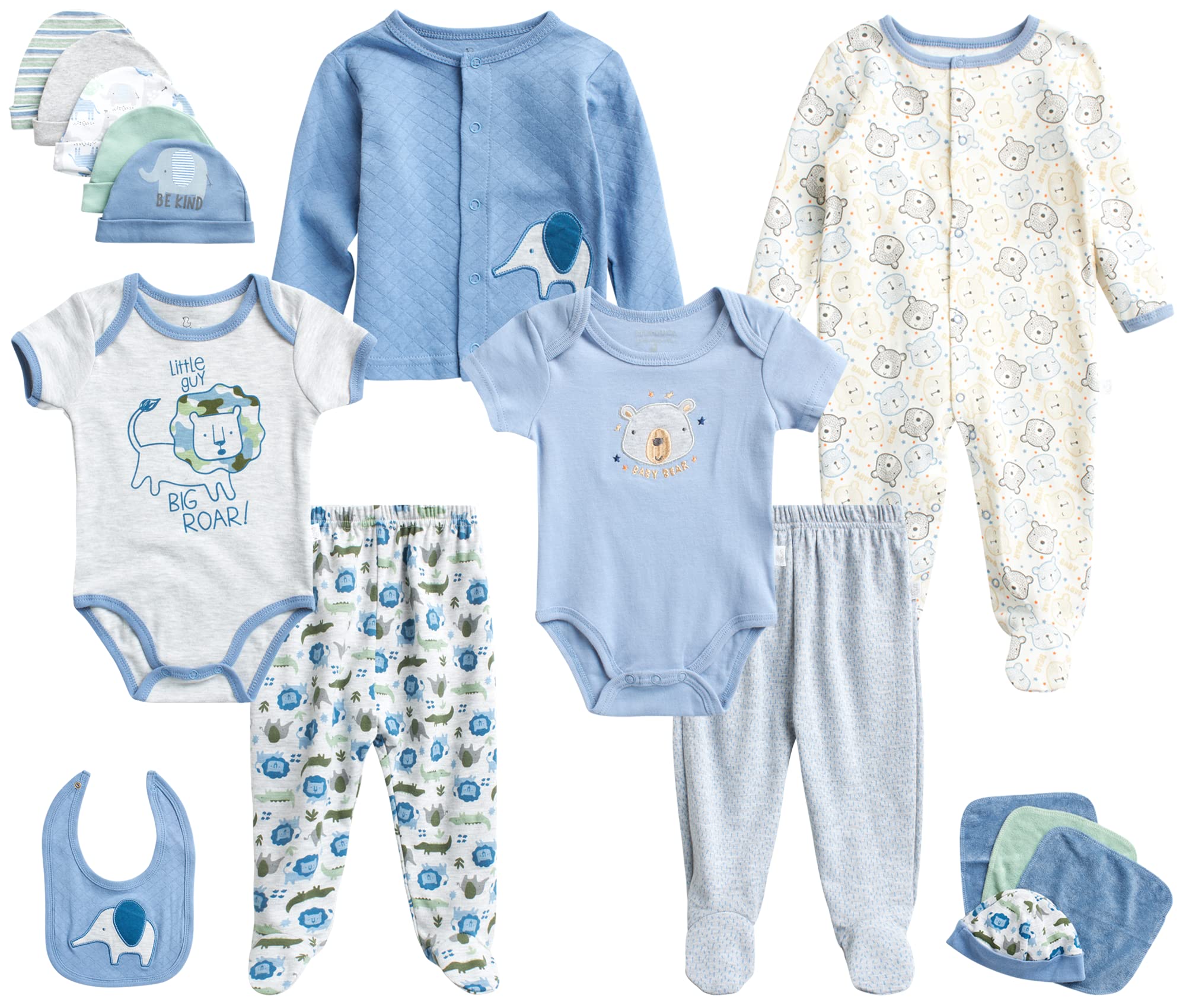 Newborn Pink Duck Print 4-Piece Cotton Summer Set main image 1