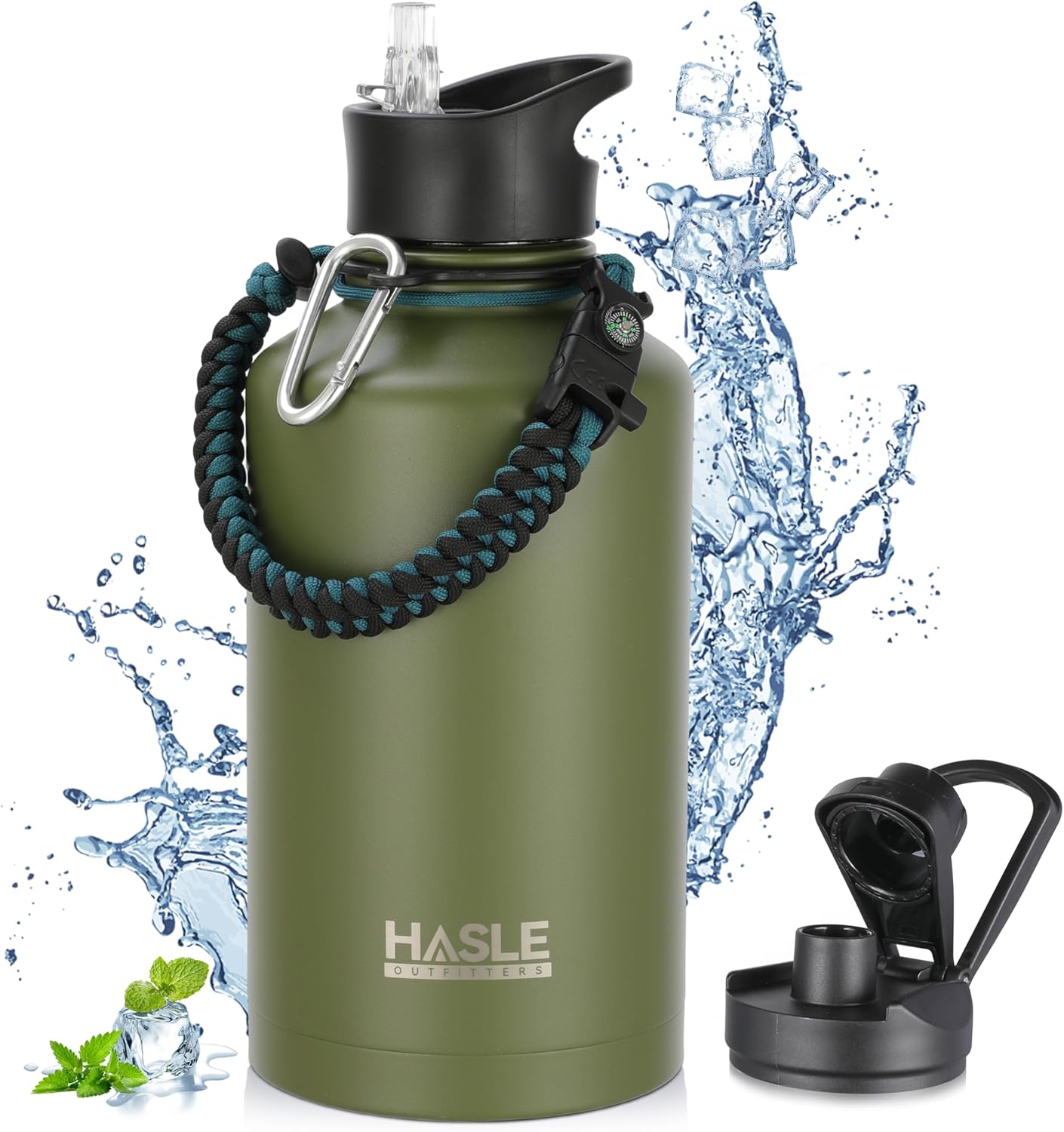 HASLE OUTFITTERS Half Gallon Insulated Water Bottles 64 oz