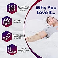 Vista 2 de Codera para tendinitis para codo Soporte de túnel cubital para dormir Soporte de codo de tenis e inmovilizador de codo de manga de compresión