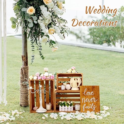 Miniatura 5 de BOBOKA Juego de 6 cajas decorativas de madera para almacenamiento, 6 tamaños, cajas de almacenamiento de madera decorativas de granja, cajas de