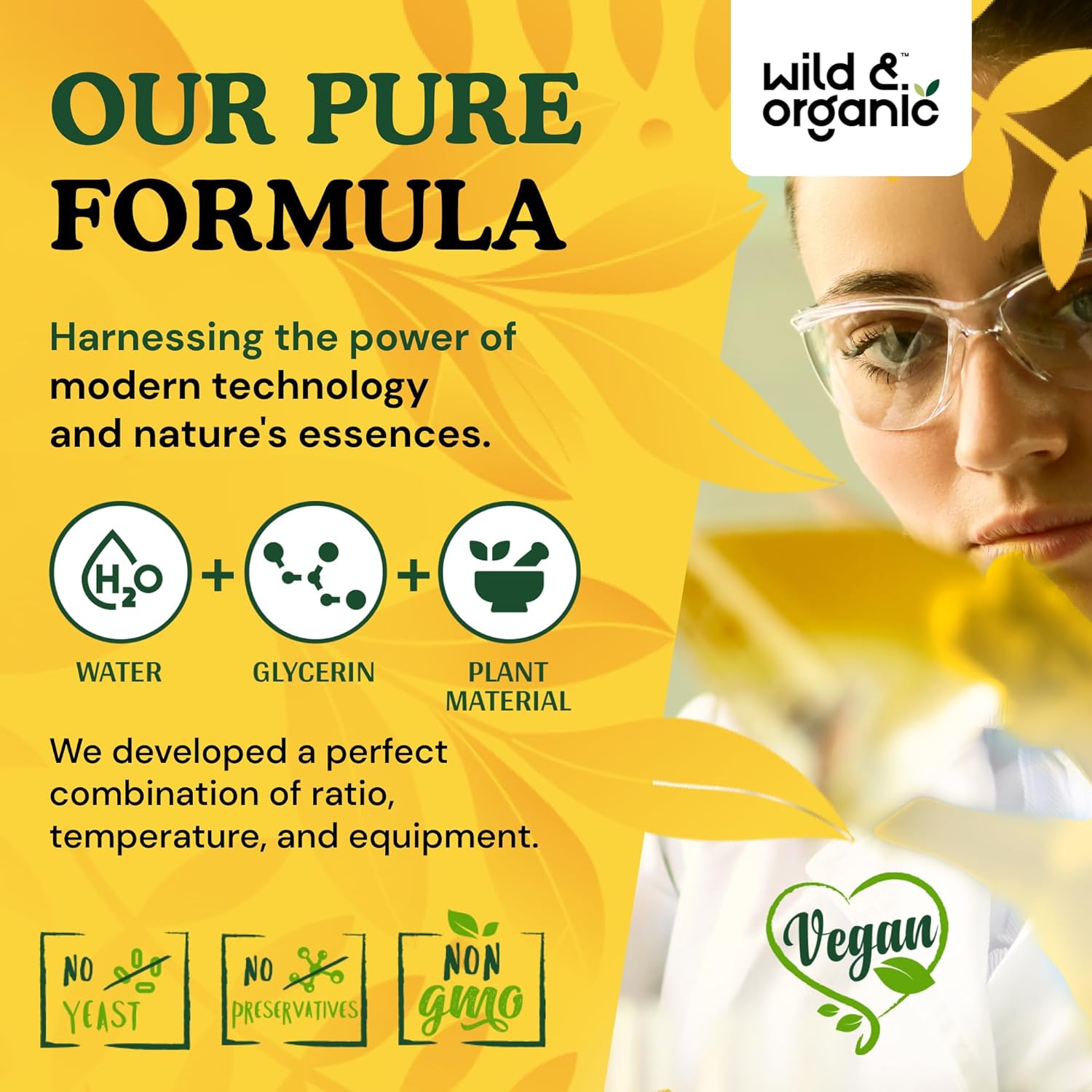 Wild & Organic Bacopa Liquid Drops - Herbal Tincture for Brain Support - Vegan Supplements with Bacopa Monnieri Extract Liquid - 5-Month Supply - Sugar & Alcohol-Free - 4 fl oz - Image 8