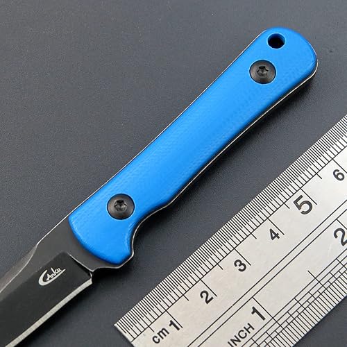 Miniatura 5 de Ccanku C1296 - Cuchillo de hoja fija, hoja 9Cr18Mov G10 con mango EDC con funda kydex para exteriores, campamento, senderismo, pesca, caza (azul)