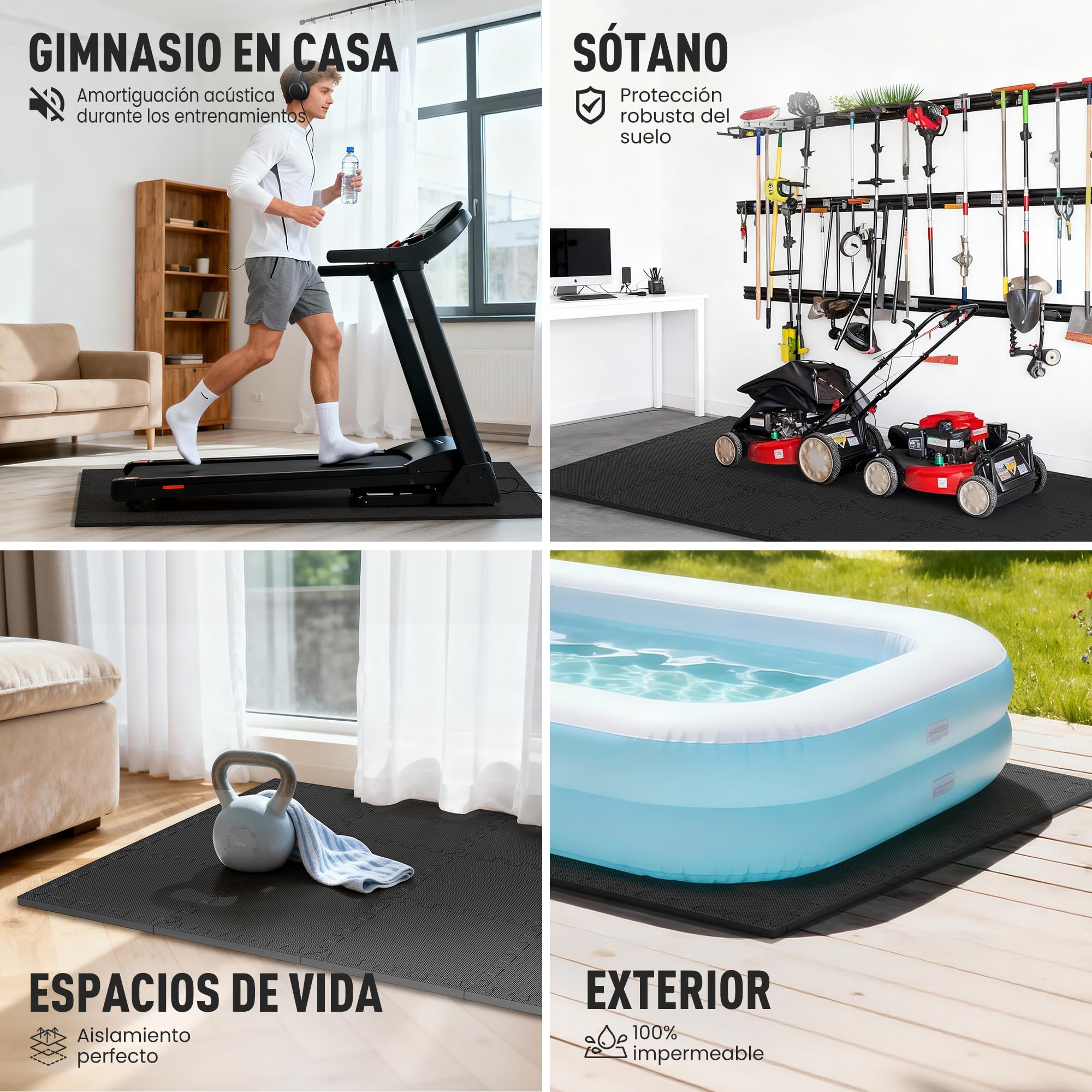 Ultrasport Tatami Suelo Goma EVA Puzzle 54 Piezas Alfombra Gimnasio Acolchado