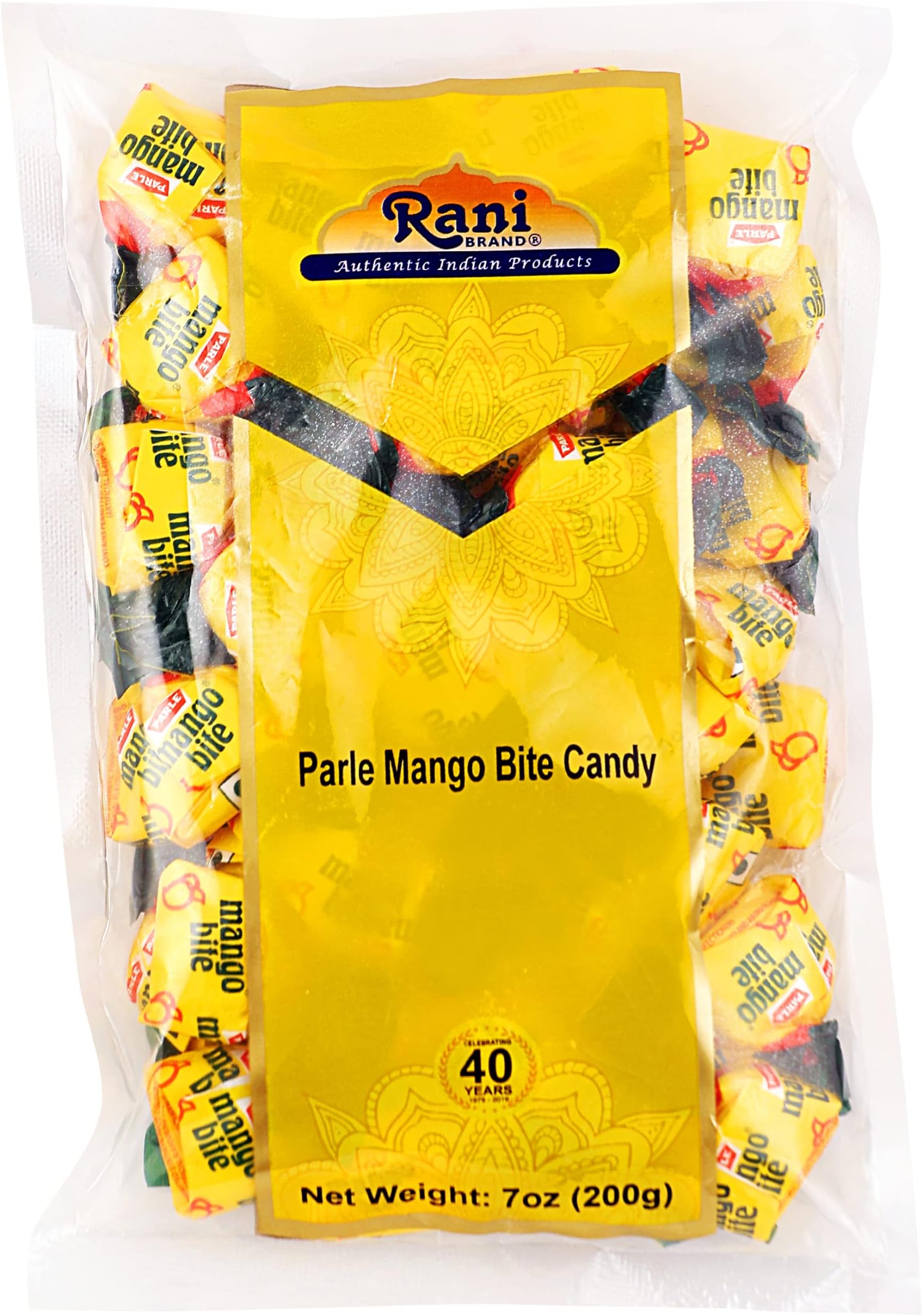 Rani Parle Mango Bite Candy 7oz (200g) Individually Wrapped ~ Indian Tasty Treats | Vegan | Gluten Friendly | NON-GMO | Indian Origin