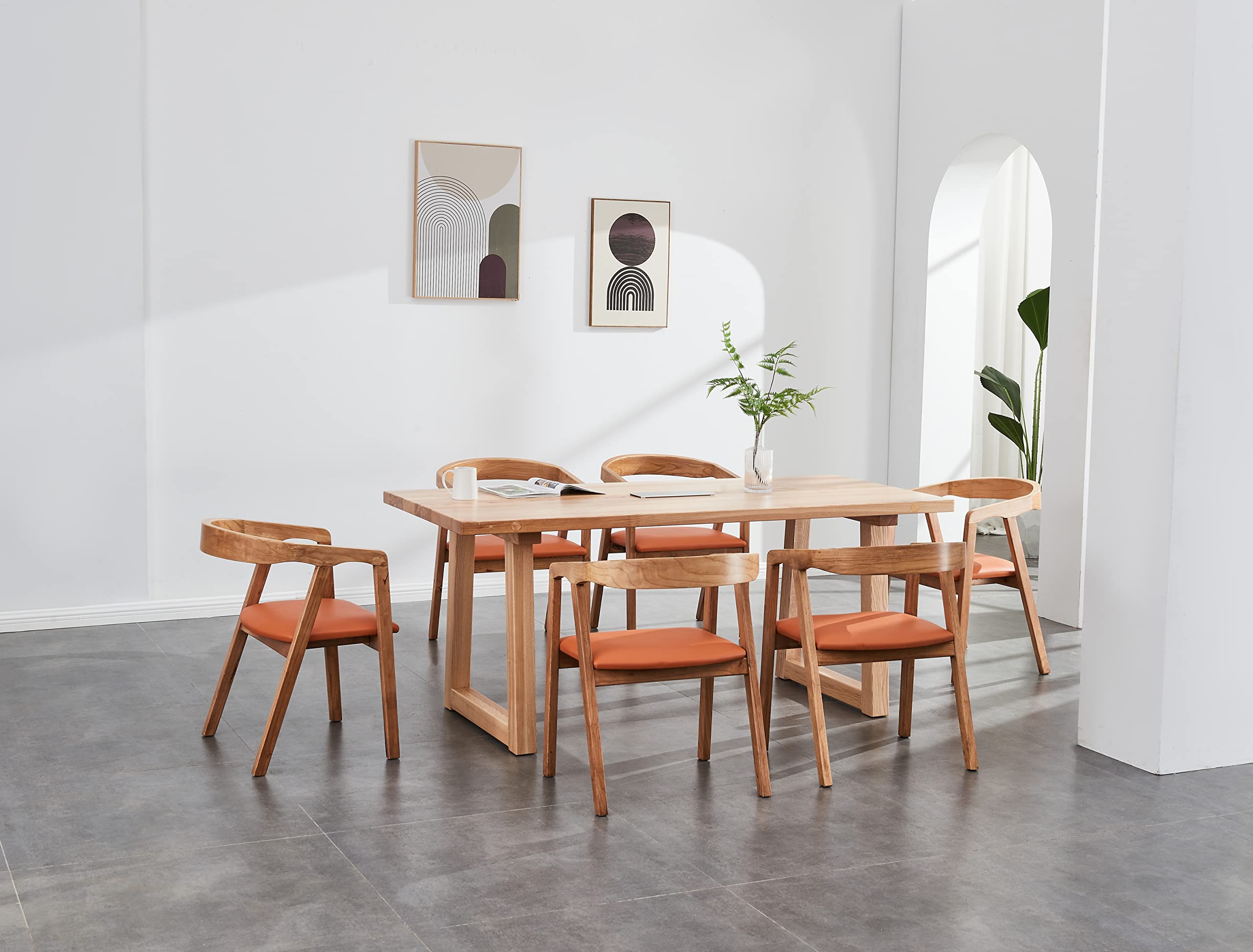 Amazon.com: woJKod 6-8 People 6FT Ash Wood Table Rectangular