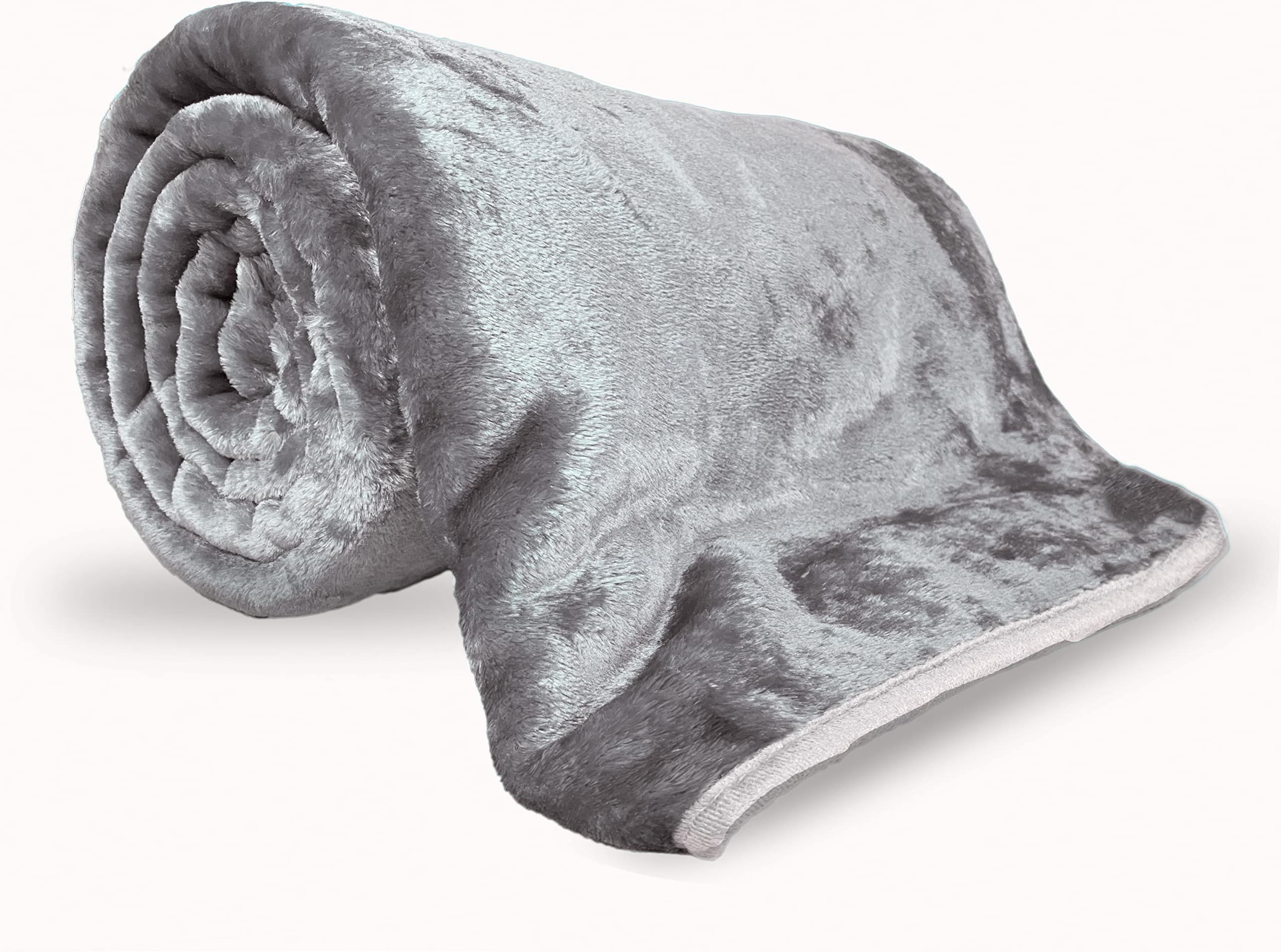 Extra Large Mink Faux Fur Throw 200cm x 240cm SILVER GREY Amazon.co
