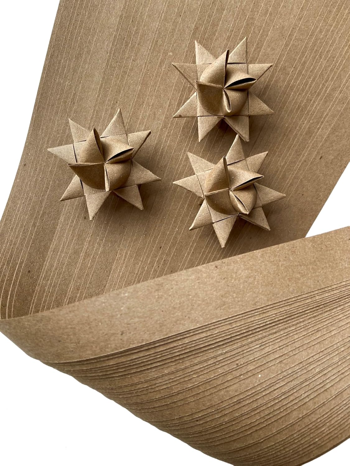 5/8" Kraft Brown Bag Froebel Moravian German Star Paper Strips Origami Ornaments Rustic DIY Craft Projects (50 strips)