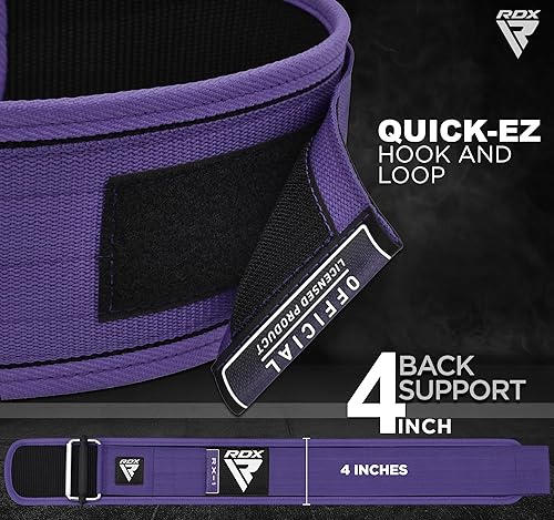 Miniatura 5 de RDX Cinturón de levantamiento de pesas para mujer, soporte lumbar ajustable de 4 pulgadas, levantamiento de pesas, entrenamiento de fuerza,
