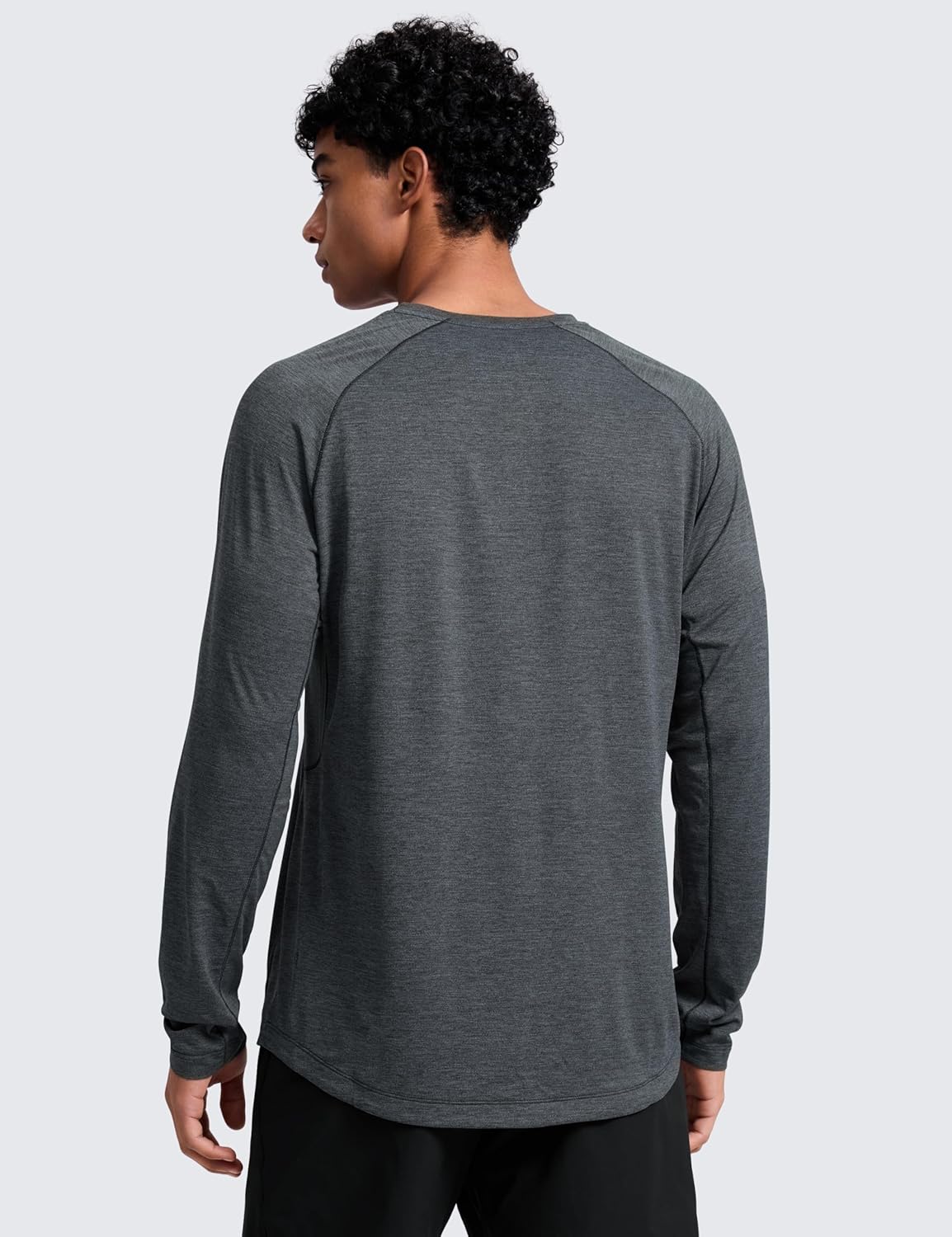 CRZ YOGA Crewneck Workout Long Sleeve Shirts for Men - Quick Dry Running Athletic T-Shirts Lightweight Basic Tops