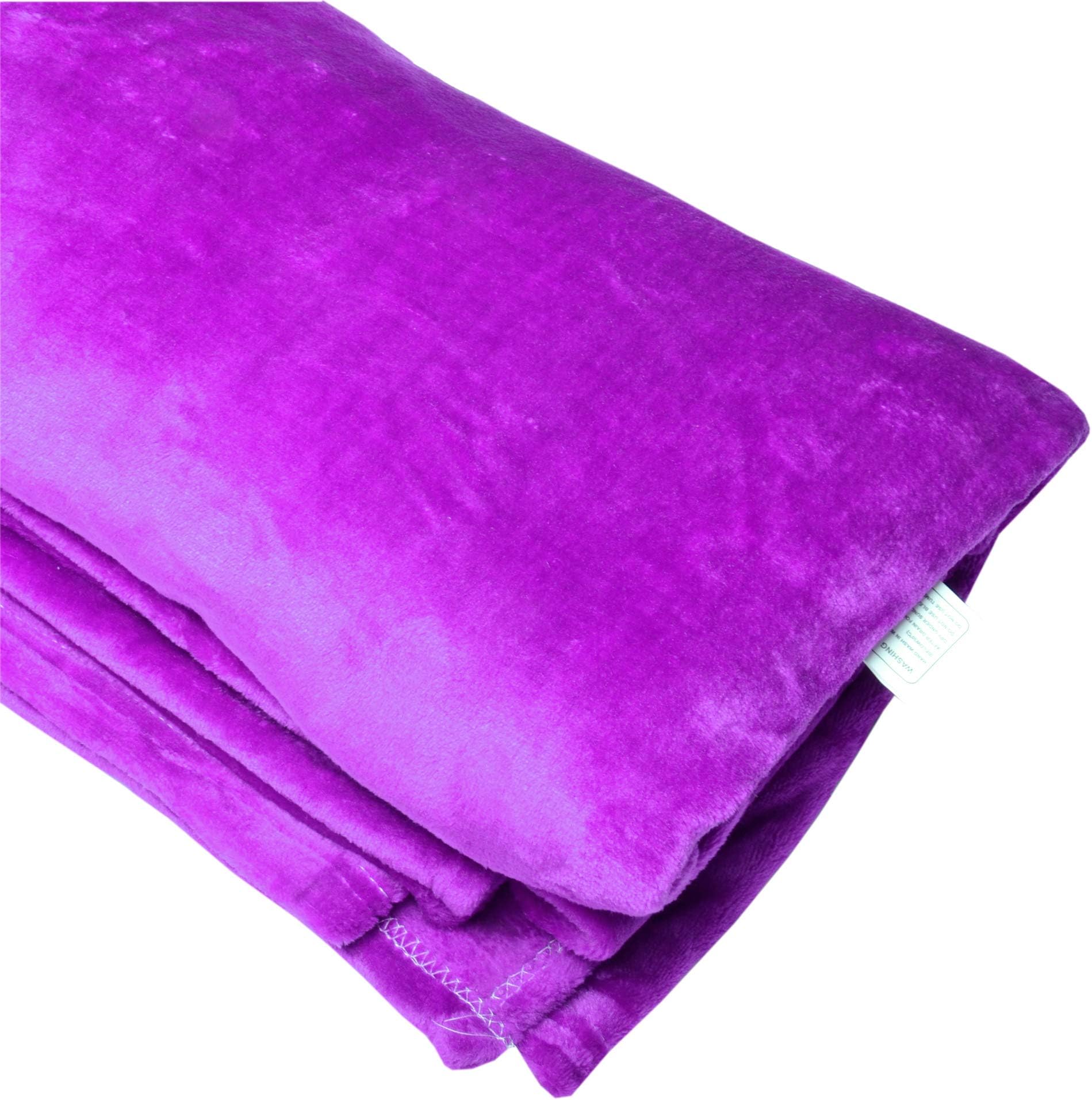 pierre donna King Size blanket for bed - fleece sofa blanket soft and light blanket 220x200 cm (Dark Purple)