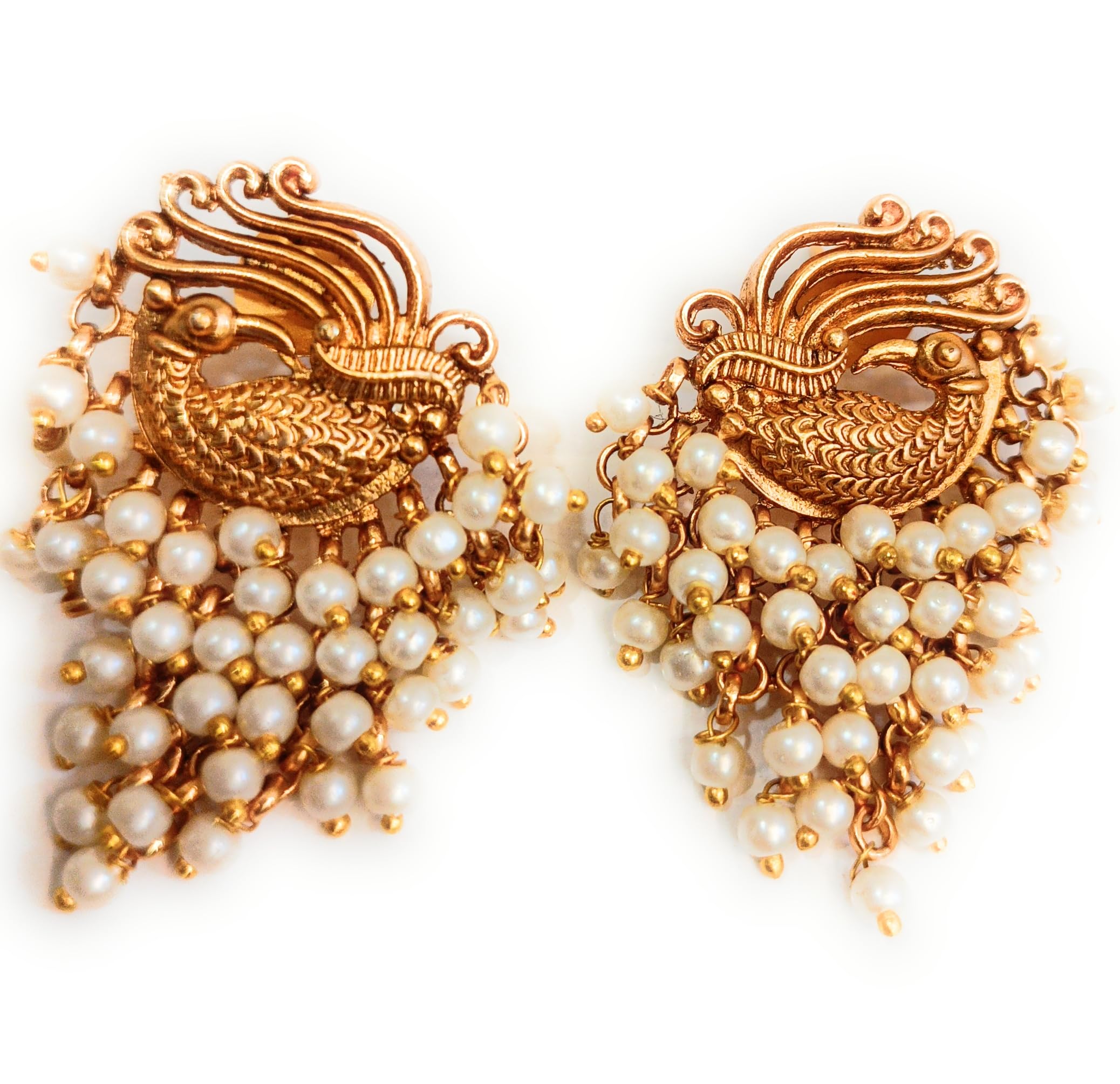 Adyashree Emporium Traditional Peacock Antique Design White Pearl Earrings Metal Gold Plated And Pearl Peacock Jhumki Large Fashion Earrings Studs For Women & Girls. (B0CD2PGTJ9) Amazon Price History, Amazon Price Tracker