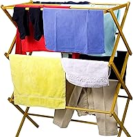 Vista 2 de Home-It rejilla de bambú para secar la ropa de 14 1/2 x 29 1/2 x 41 3/4 pulgadas