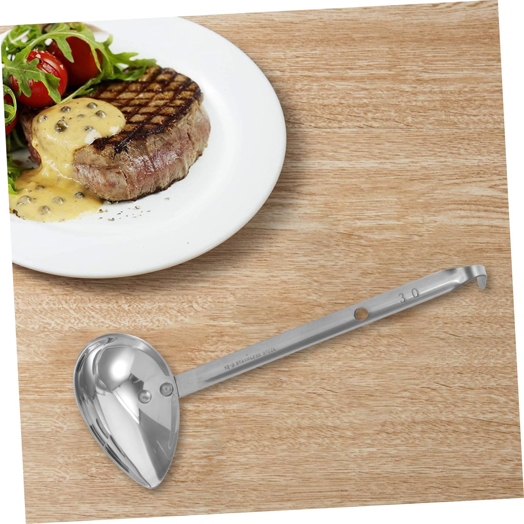 OUNONA 3piezas Cuchara De Salsa Inoxidable Para Decoración De y Salsas Cocina Utensilio De Mesa Resistente y Elegante