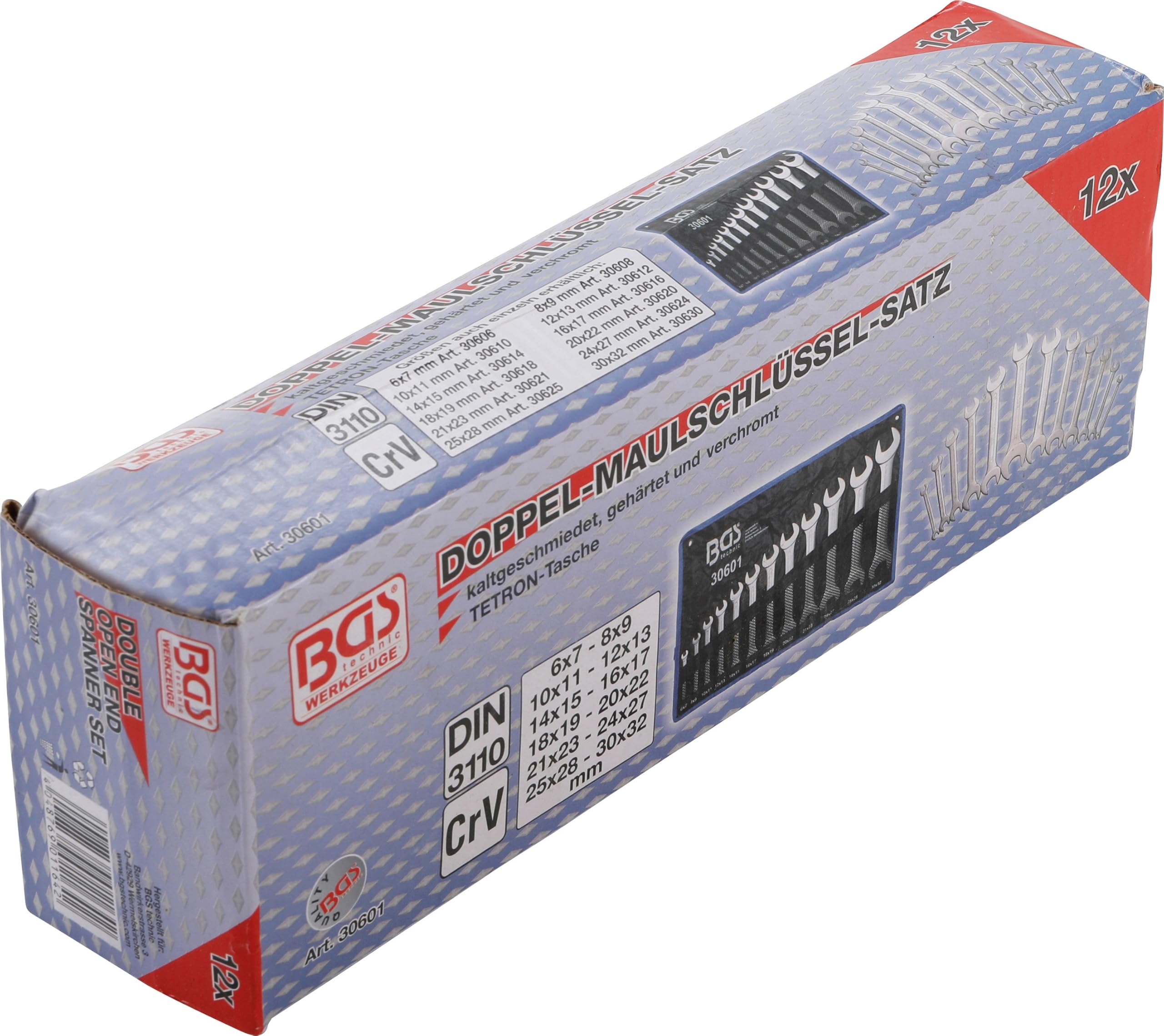 BGS 30601 | Juego de llaves fijas dobles | 6 - 32 mm | 12 piezas