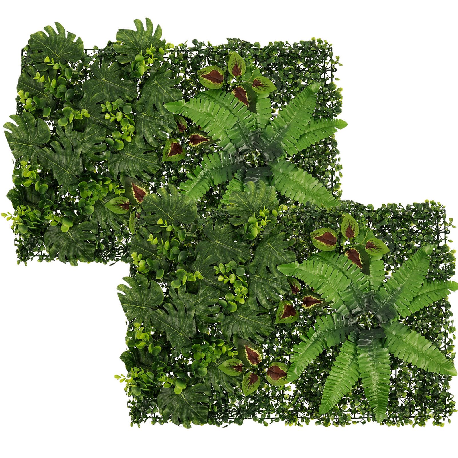 2Pcs Artificial Plant Flower Living Wall Panels 60x40cm Artificial Grass Plant Wall Panel Green Privacy Fence Screening Green Grass Backdrop Hedge Fence Screen for Indoor Outdoor Garden Decor(Style2)