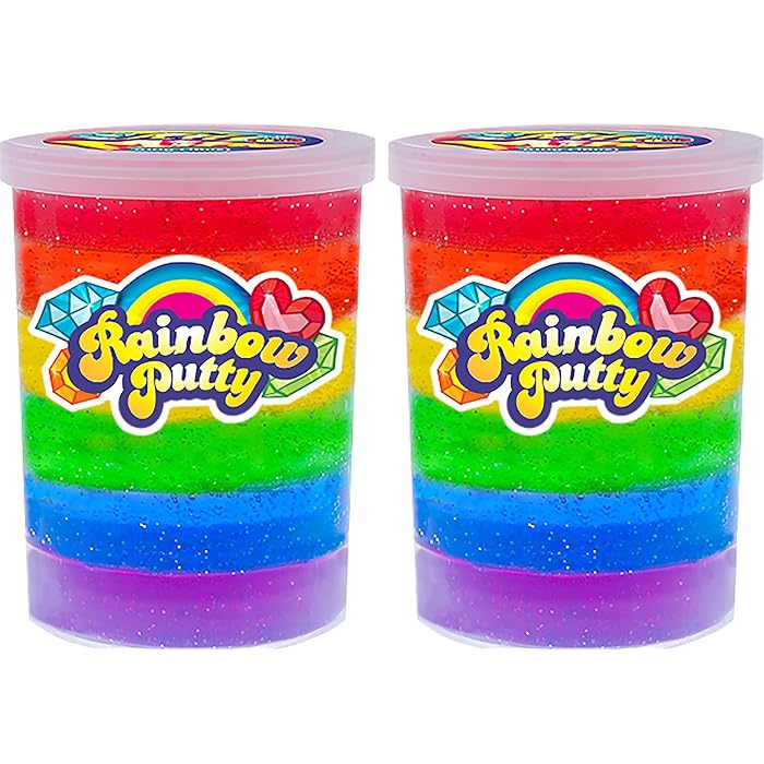 Buy JARU Mega 1Lb Rainbow Putty Slime Kit Neon Glitter Colors (2 Units