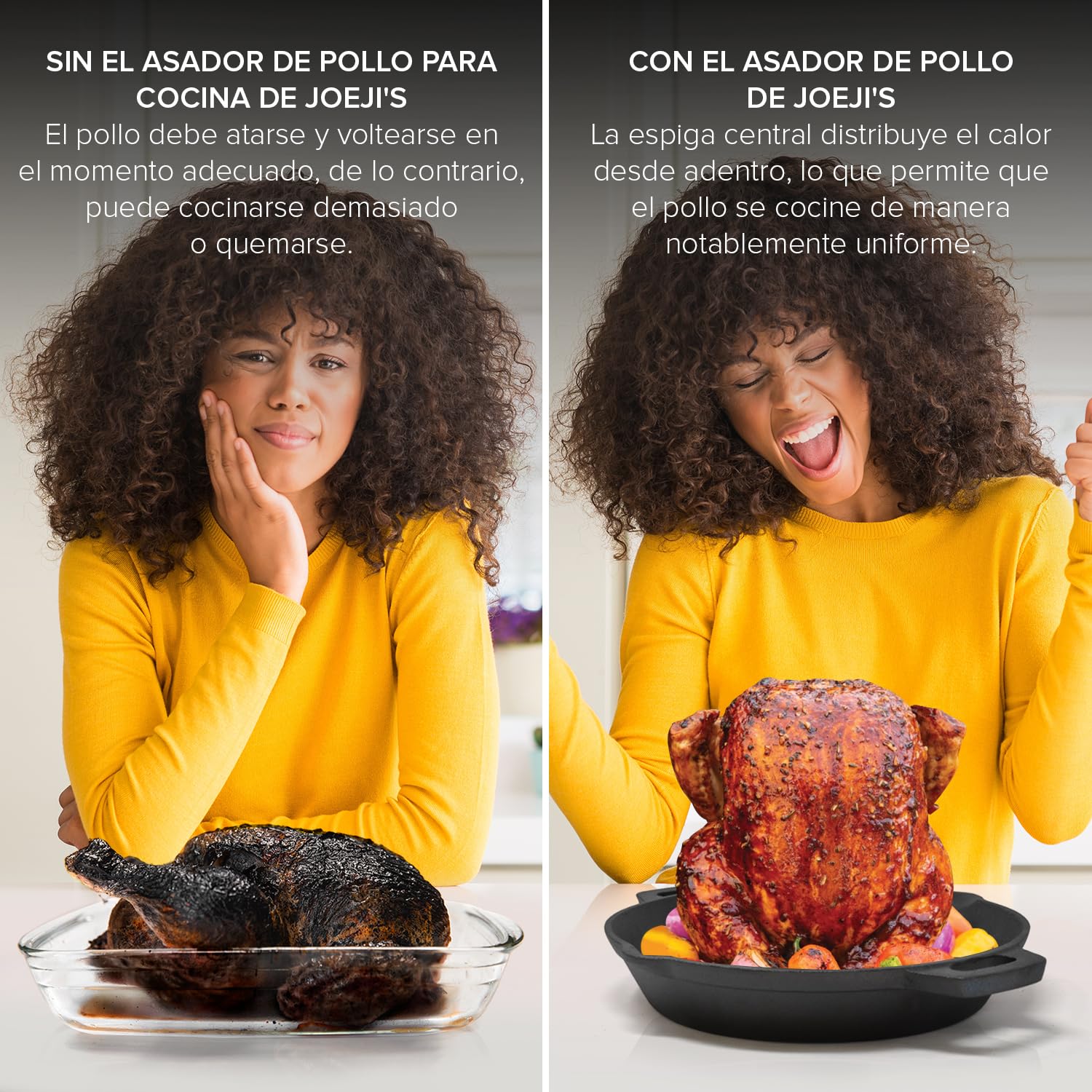 Asador Pollo Vertical Hierro Fundido – Joeji's Kitchen Soporte BBQ Horno