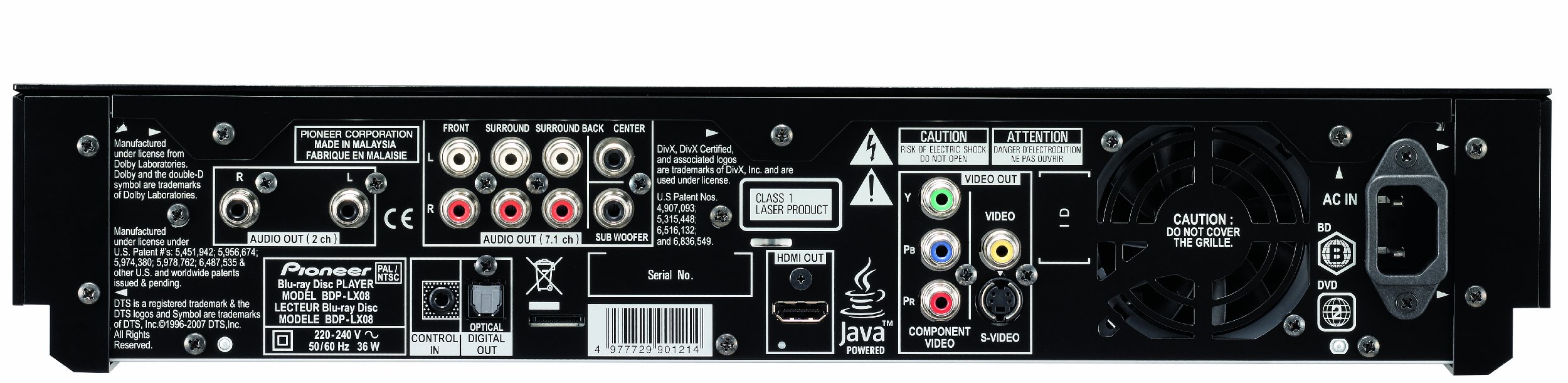 Pioneer BDP LX 08 Blu-Ray Player (HDMI, DivX-Zertifiziert) schwarz