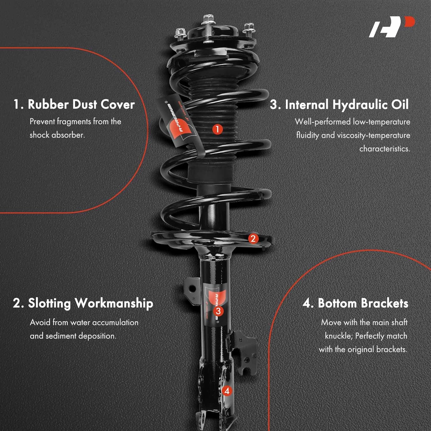 A-Premium Front Struts Compatible with [FWD] Toyota Sienna 2015-2020, w/ 8 Passenger Seating - 2x Replacement Suspension Complete Strut Assembly Shock with Coil Spring