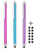 Stylus Pens for Touch Screens iPad iPhone Kindle Fire (Pink/Purple/Aqua Blue)
