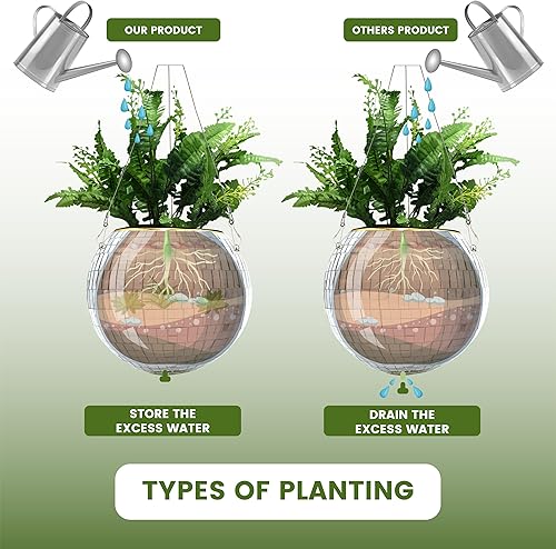 Miniatura 2 de Maceta colgante de bola de discoteca de 6 pulgadas - Maceta de discoteca con cadena, cuerda, soporte y espejos de repuesto - Decoración de bola de