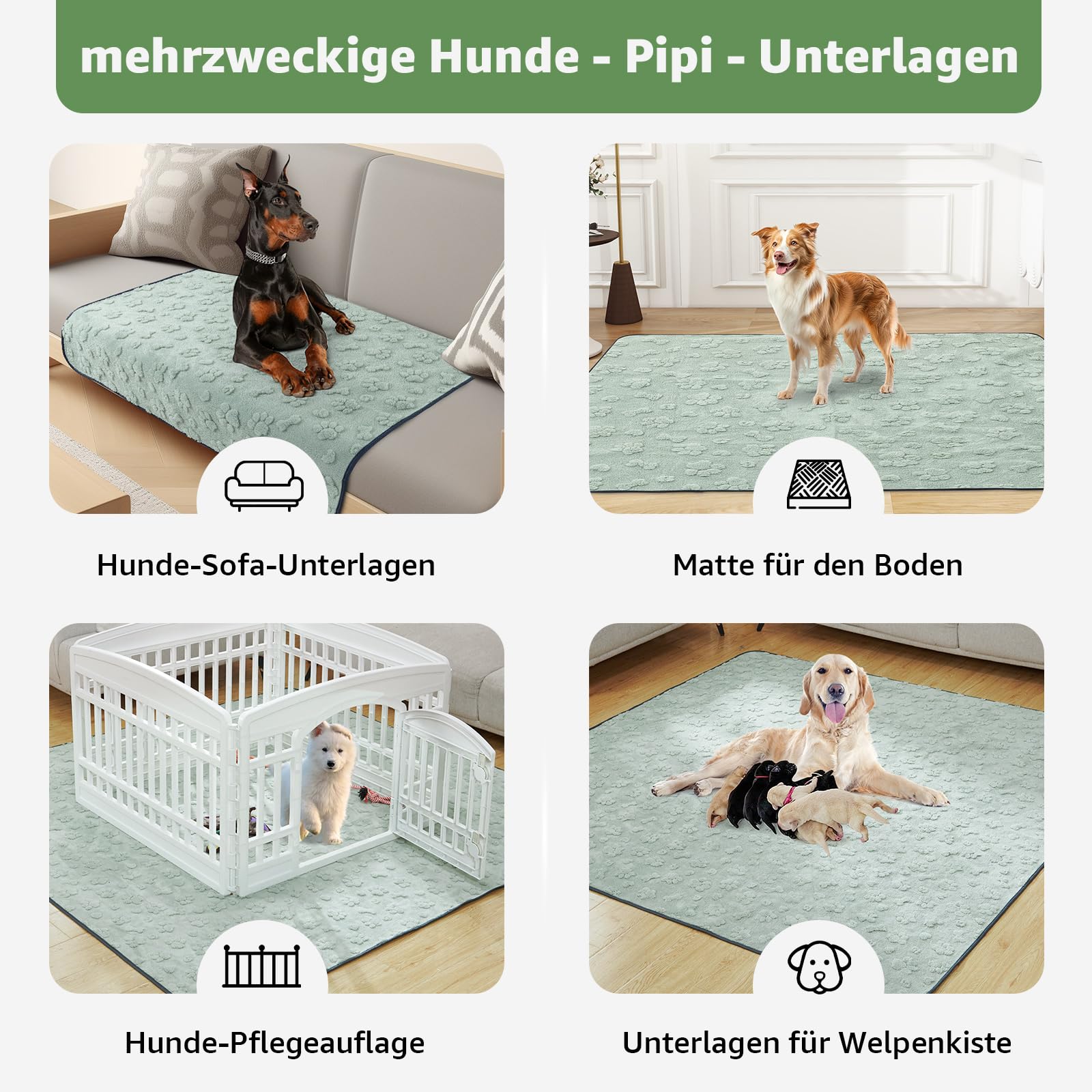 Super - Tappetino assorbente per cuccioli, morbido per cani PIPI opaco, impermeabile, per cani e porcellini d'India