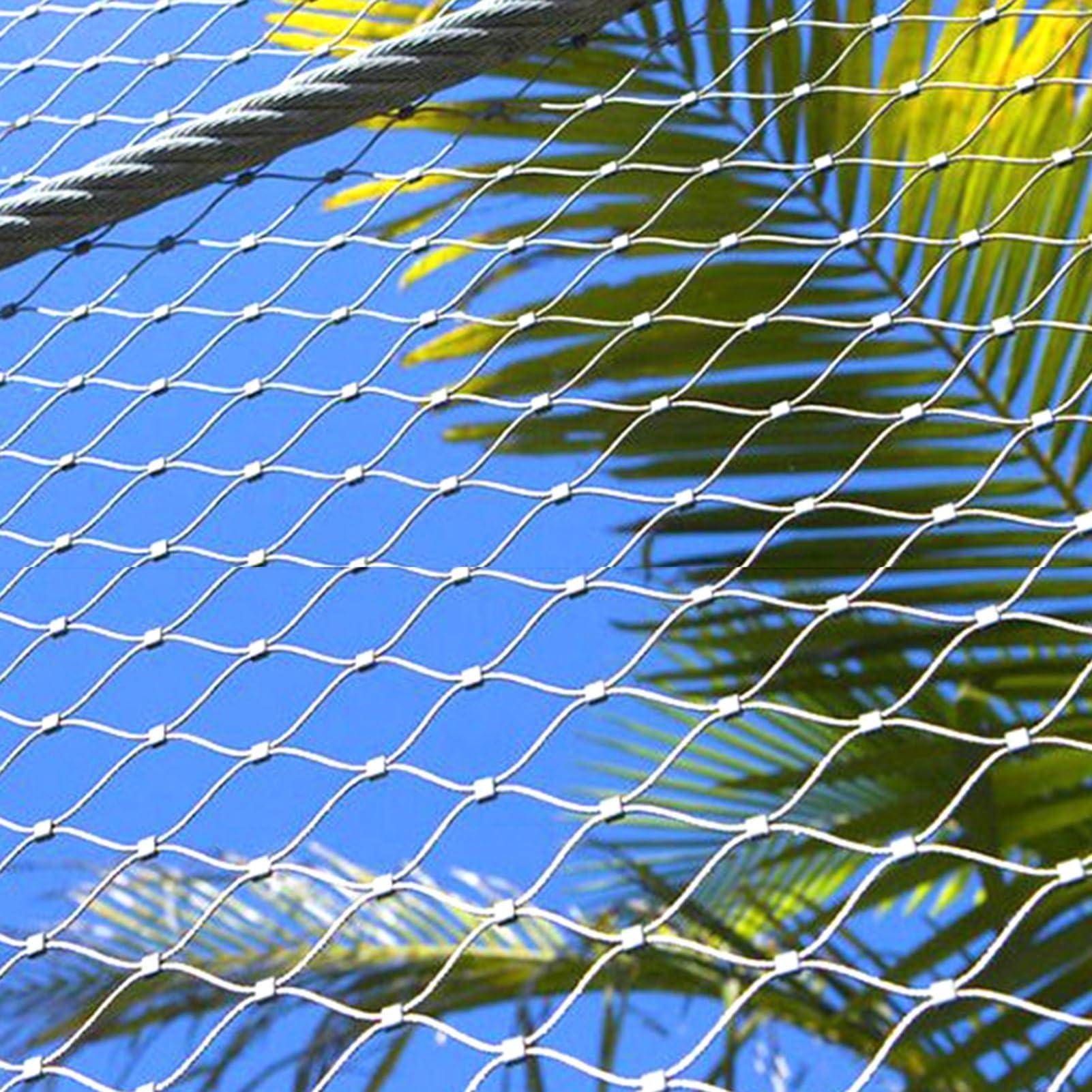 IBOWZ Alambre Espino Galvanizado Red de Cuerda de Acero Inoxidable 304, Valla de jardín Multiusos Resistente a Impactos, Malla Tejida de Metal para Plantas trepadoras de protección de escaleras