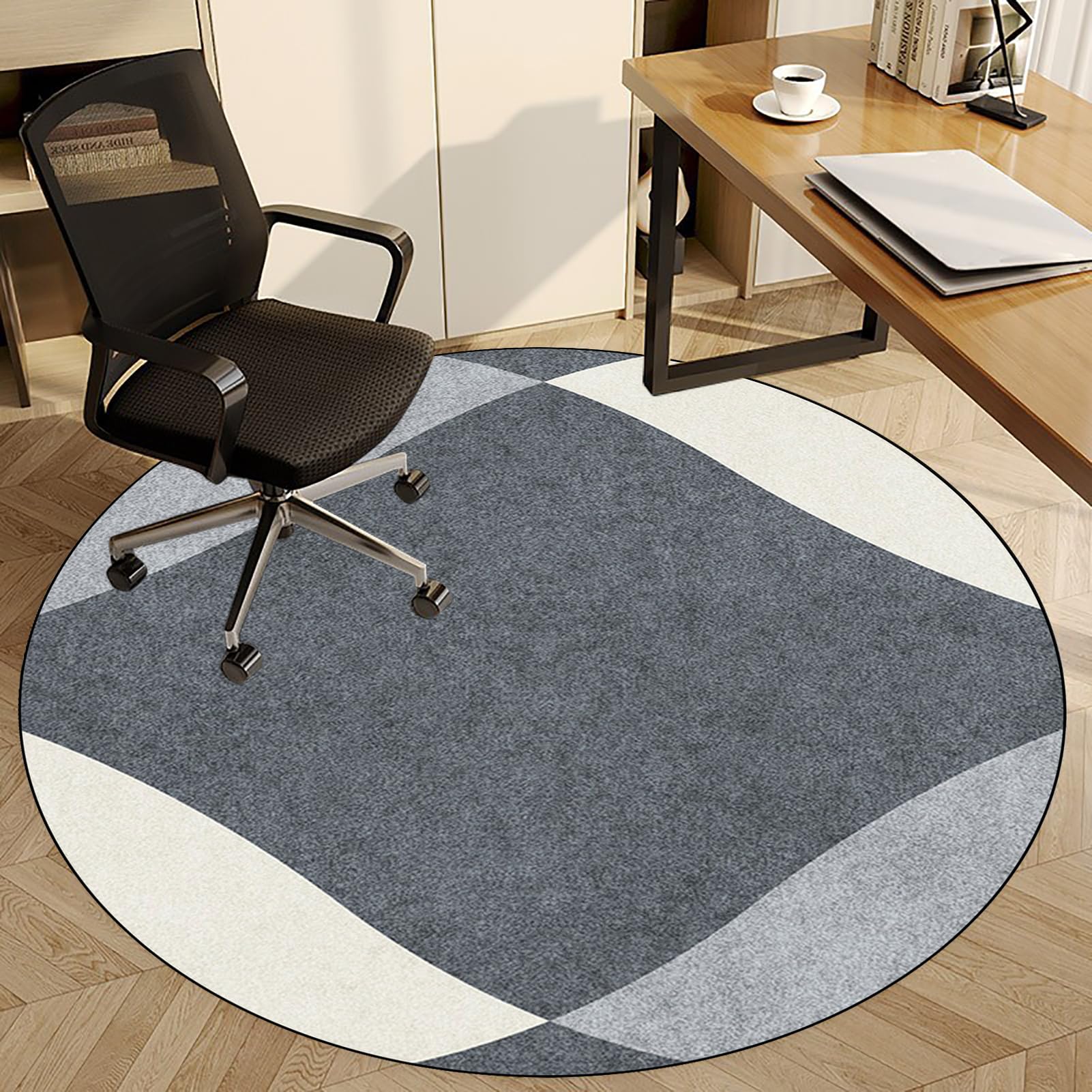 Fzamudng Office Chair Mat for Carpeted Floors, Carpet Chair Mats, Round Gaming Chair Mat, Hard-Floor Chair Mats, Floor Protector for Rolling Chair Floor Mats Wood/Tile Protection Mat for Home 70 cm