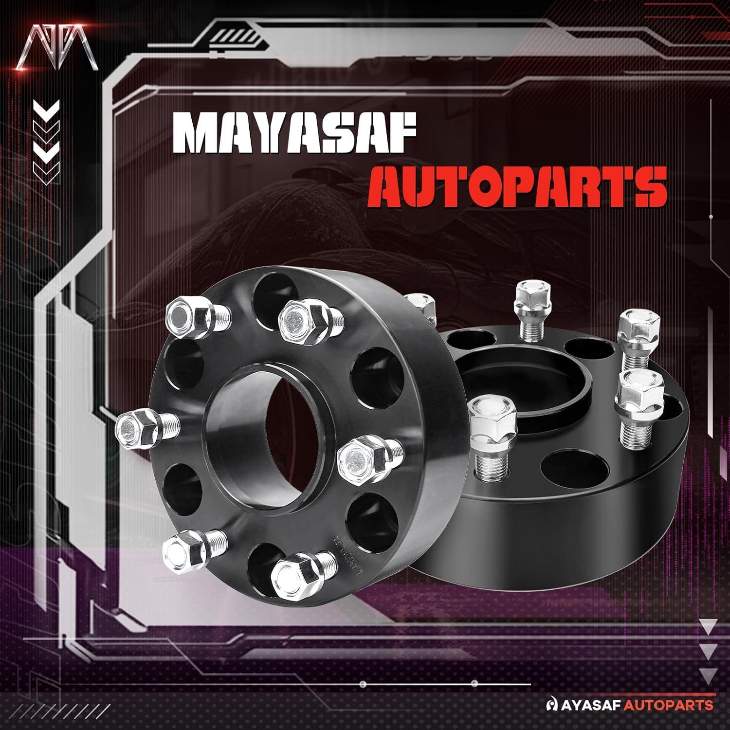 MAYASAF 6x5.5 Hubcentric Spacers 2inch 6 Lug Wheel Spacers Adapter Center Bore 78.1mm M14x1.5 Studs for Chevy K1500/Suburban 1500/Silverado 1500, for GMC C2500/Yukon/Sierra 1500, for Cadillac Escalade