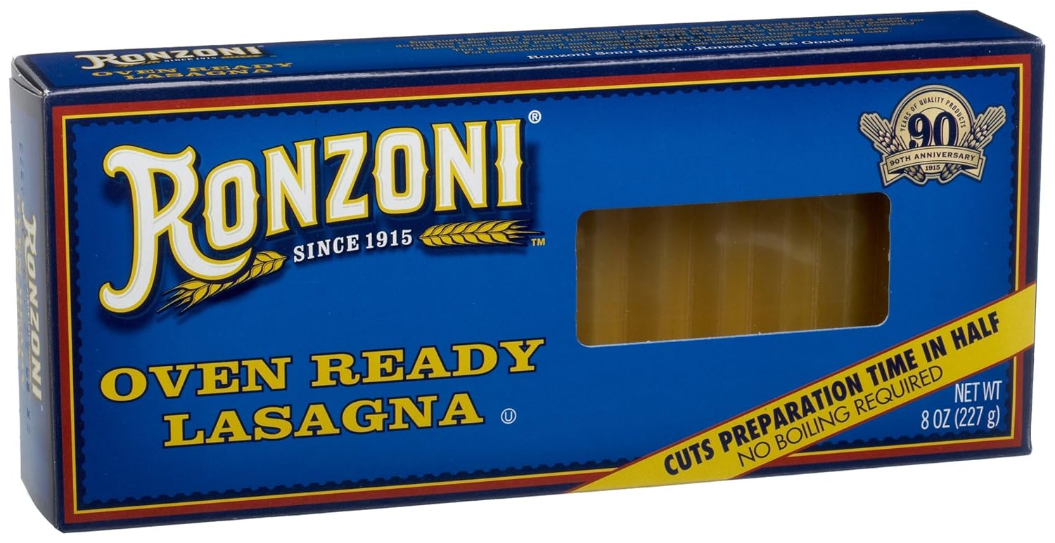 Ronzoni Oven Ready Lasagna, 8Ounce Boxes (Pack of 12