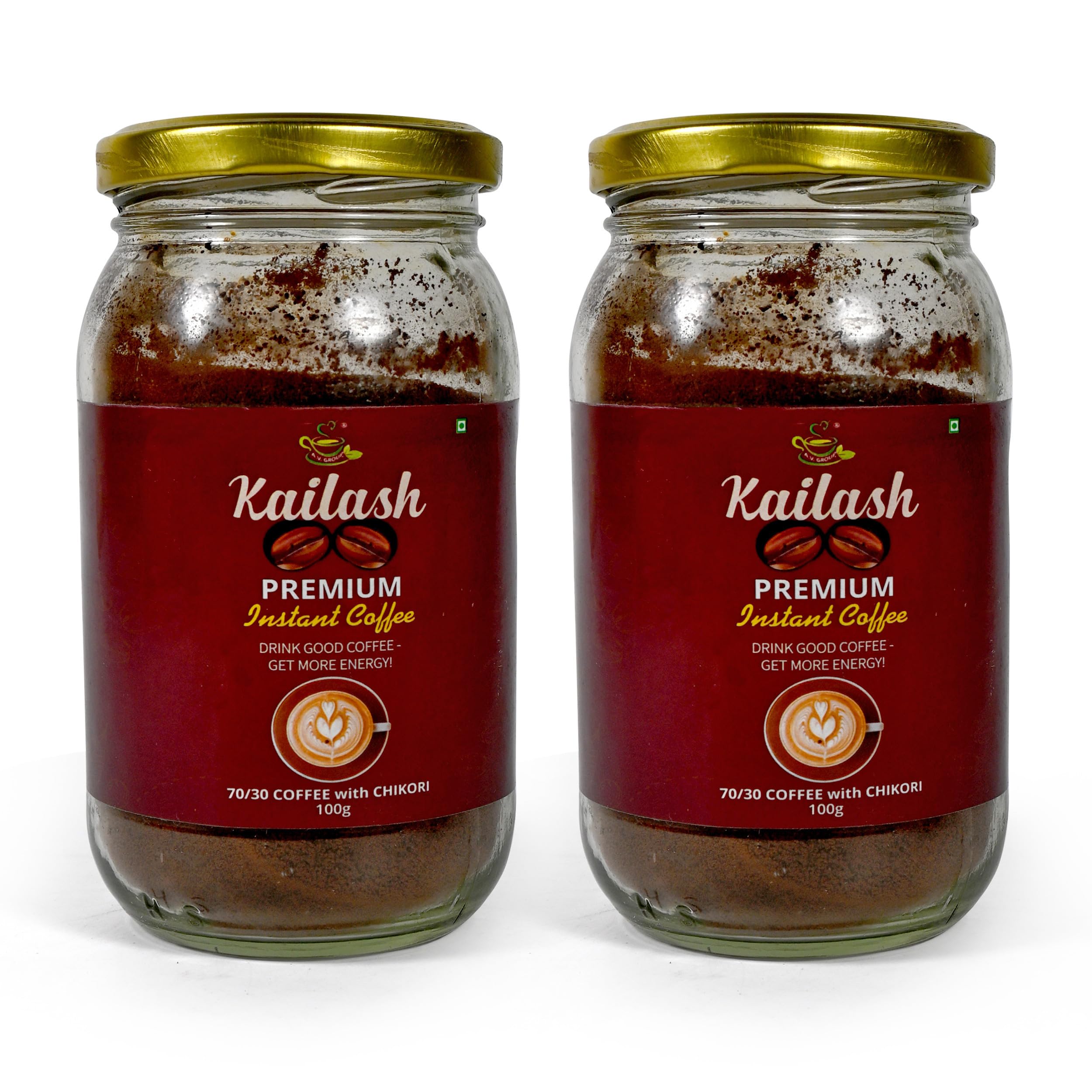 A.V. GROUP Premium Instant Coffee Powder | Medium Roast | 100% Arabica | Strong And Delicious | 100 gram Pack of 2